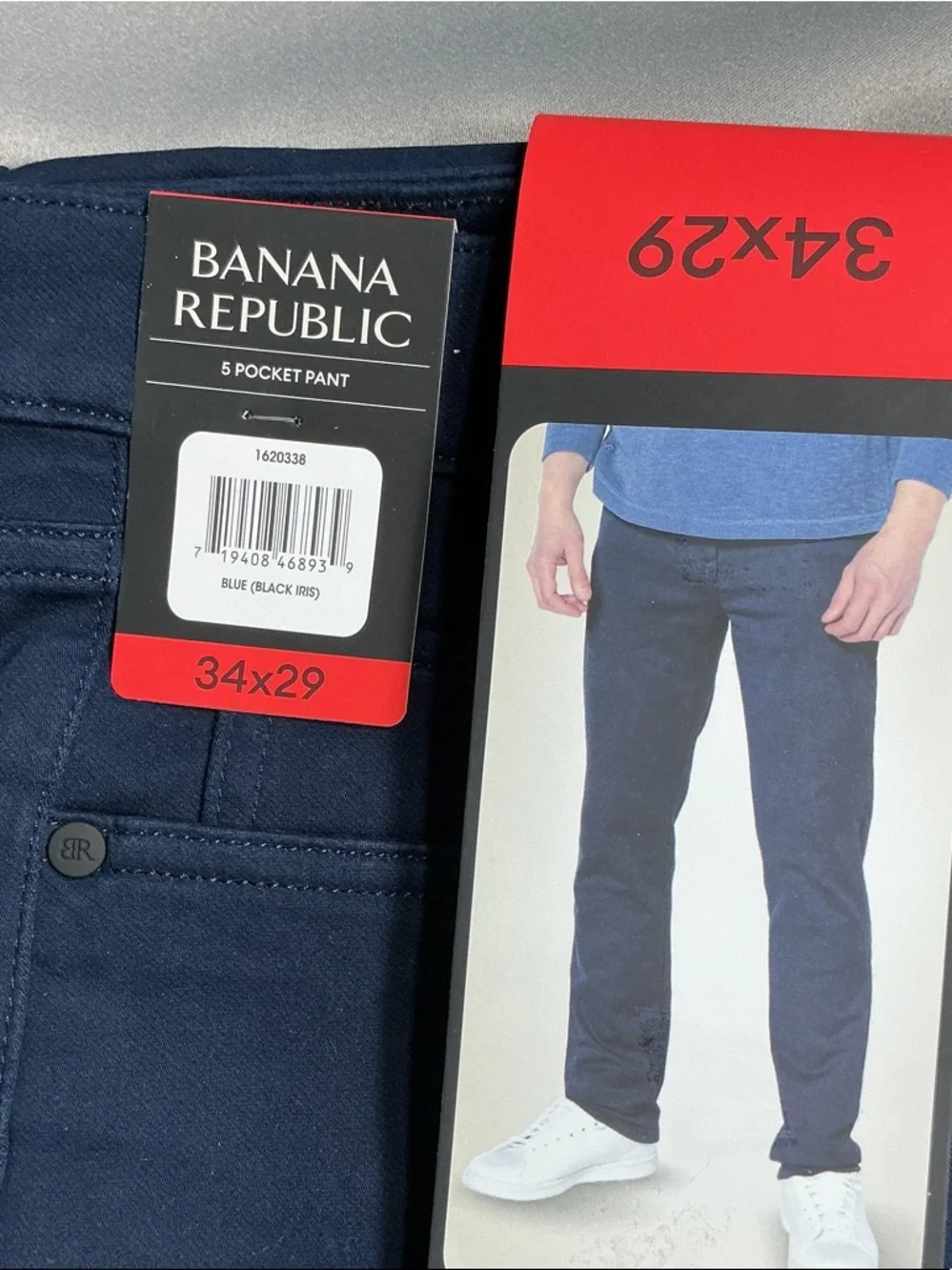 Banana Republic Men's Navy 5-Pocket Chinos